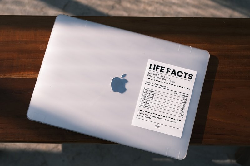 人生好難電腦殻套裝 Life Facts MacBook Case - 平板/電腦保護殼/保護貼 - 塑膠 黑色