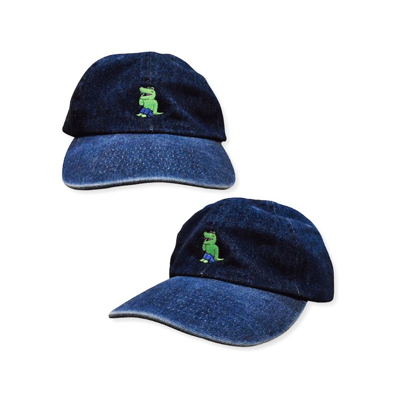【100 WANI】一百天鱷魚官方授權周邊產品  鱷魚君刺繡牛仔帽 - 帽子 - 棉．麻 多色
