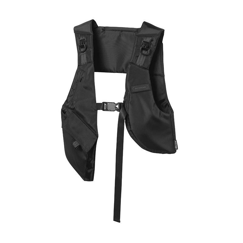 Functional workwear multi-pocket camping outdoor tactical vest urban commuting asymmetric vest - อื่นๆ - วัสดุอื่นๆ สีดำ