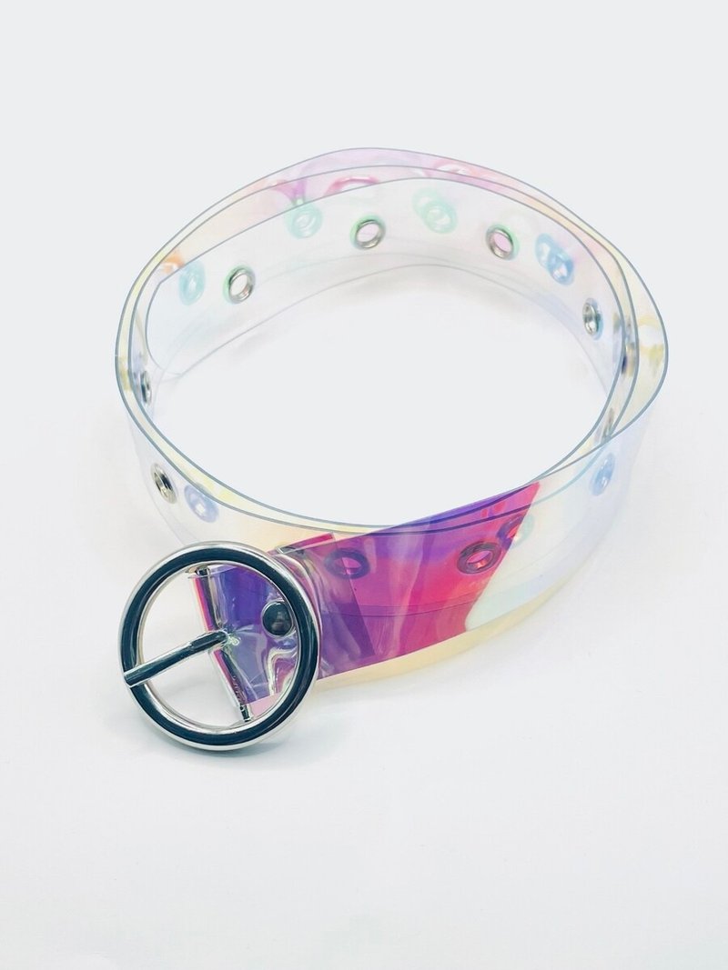 PVC eyelet belt/Aurora/Size F/Hellcatpunks/hcp-bt-0008 - Belts - Other Man-Made Fibers Multicolor