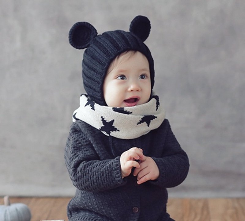 Happy Prince Twinkle double sided warm baby bib scarf made in Korea - ผ้ากันเปื้อน - เส้นใยสังเคราะห์ หลากหลายสี