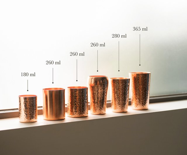 365ml cold drink cup. Handmade forged and hammered conical Bronze