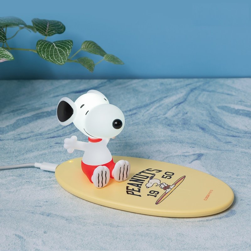 [New Product Launch] Snoopy Surfboard Style Lamp Wireless Charging Stand x Doll Pat Lamp - ที่ชาร์จไร้สาย - วัสดุอื่นๆ ขาว