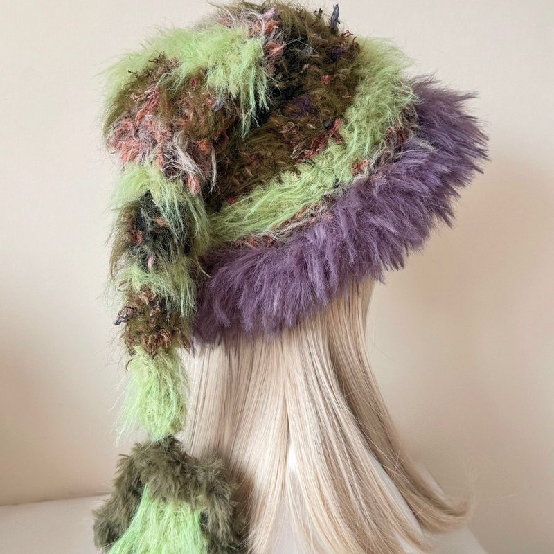 苔蘚綠女巫精靈帽 | 森林精靈女巫帽 | 手作奇幻森林帽 - 帽子 - 其他材質 