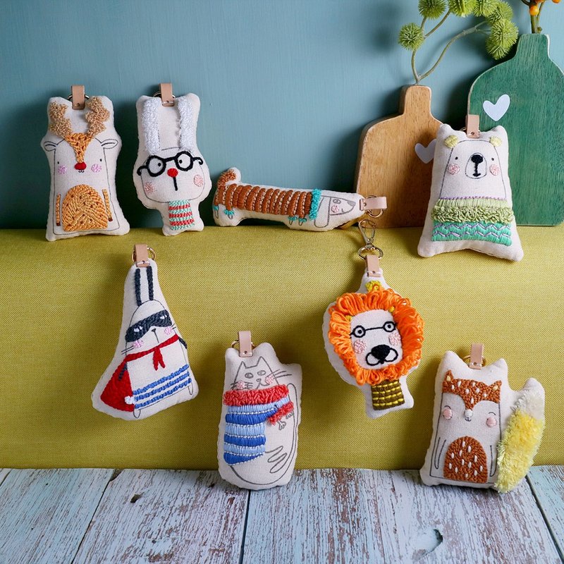 【618限定 DIY】俄羅斯刺繡材料包. 萌寵動物園+教學影片 - 編織/刺繡/羊毛氈/縫紉 - 棉．麻 粉紅色