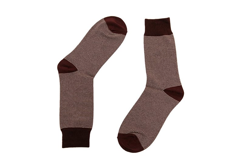 Pinstriped gentleman socks wine red - Socks - Cotton & Hemp Red