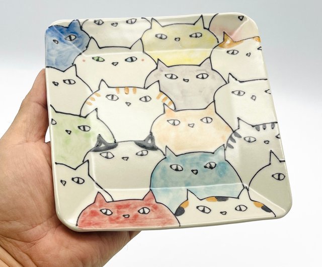カラフル猫いっぱい皿 small - ショップ 716 皿・プレート - Pinkoi