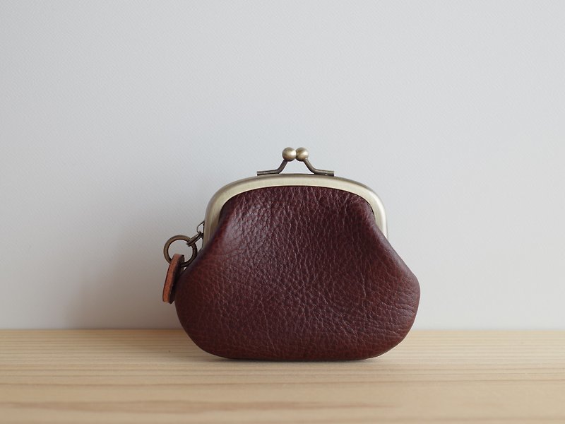 Italian leather coin purse coin chocolate - Coin Purses - Genuine Leather Brown
