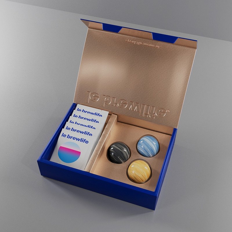 【樂步】星球芋頭酥+酒香厭氧濾掛 流光月影藍金禮盒 - 蛋糕/甜點 - 新鮮食材 黑色