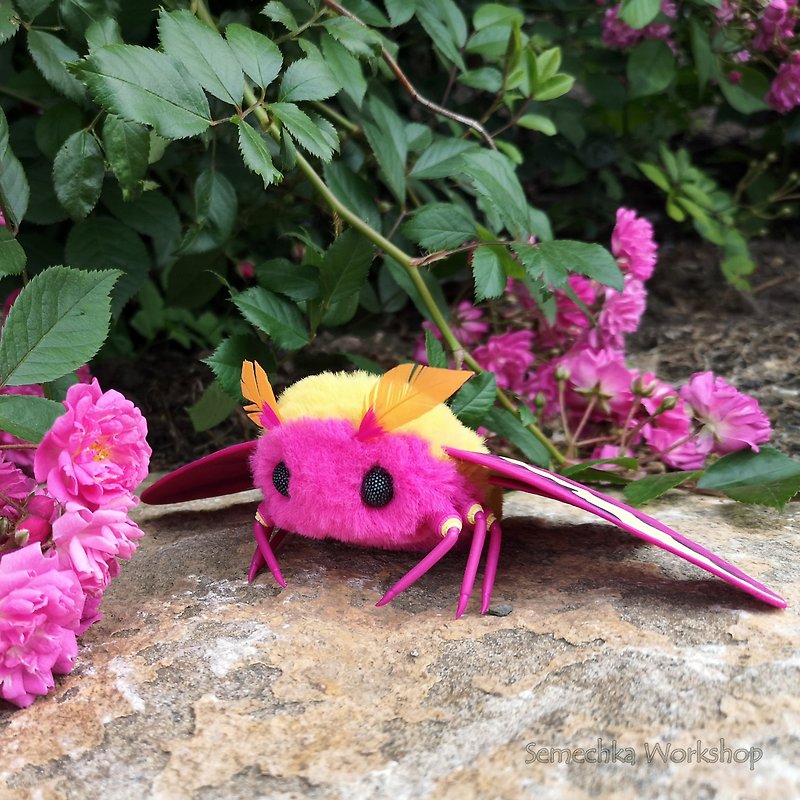 Rosy Maple Moth plush doll interior toy- make to order - Stuffed Dolls & Figurines - Other Materials Multicolor