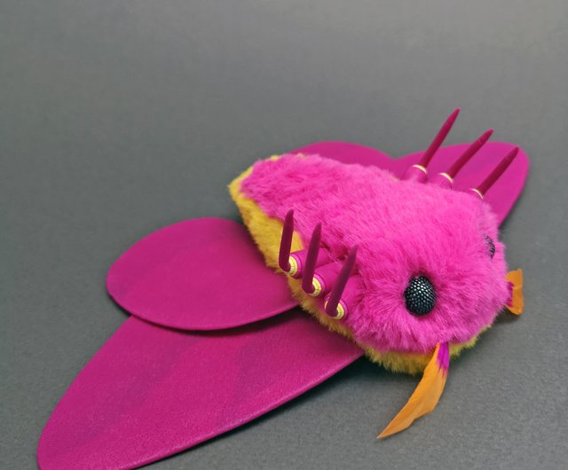 Rosy Maple Moth plush doll Insect interior Art Toy - Inspire Uplift