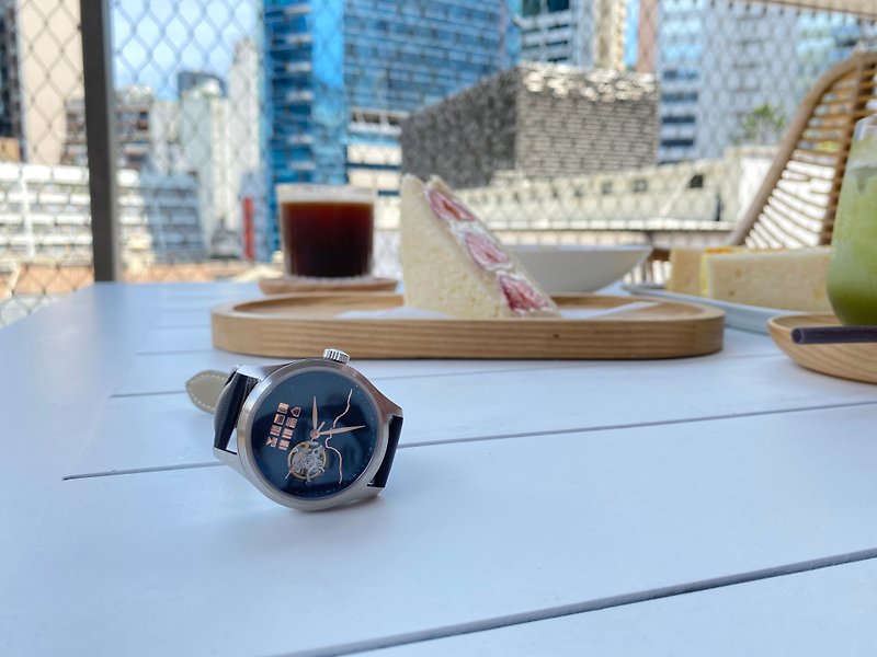 獅子山金屬浮雕錶盤/日本製機械錶/鏤空機芯/50米防水/自動上鏈 - 女裝錶 - 不鏽鋼 