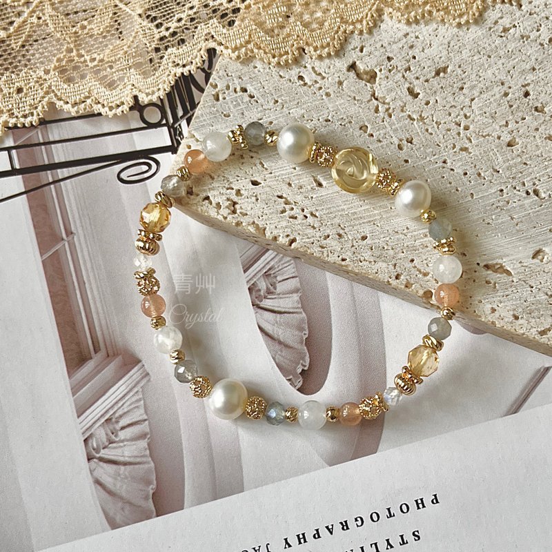 貝兒的黃色玫瑰 - 手鍊/手環 - 水晶 