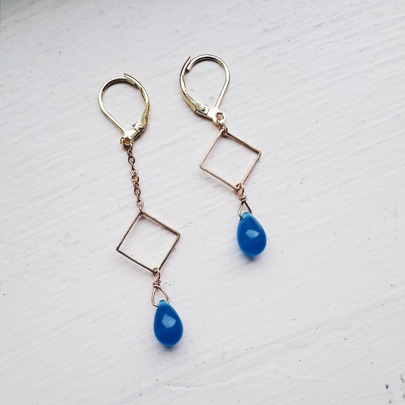 momolico earrings geometric water drops - Earrings & Clip-ons - Other Materials Gold