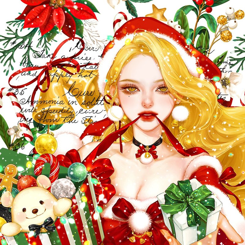 Merry Christmas(Santa Claus) (5Color) - สติกเกอร์ - กระดาษ หลากหลายสี