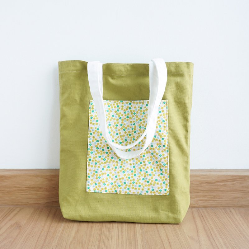 Keb Reab Canvas Tote Bag - Matcha Green - Handbags & Totes - Cotton & Hemp Green
