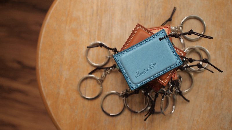 Mini Octopus card leather folder with key chain - ที่ห้อยกุญแจ - หนังแท้ หลากหลายสี
