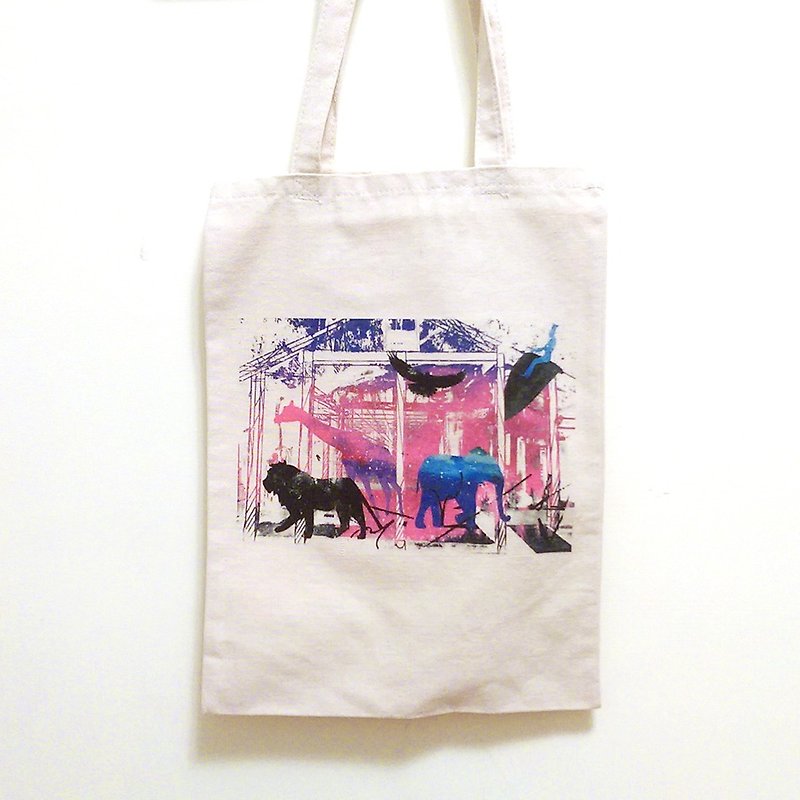 Canvas bag summer circus - กระเป๋าแมสเซนเจอร์ - ผ้าฝ้าย/ผ้าลินิน หลากหลายสี