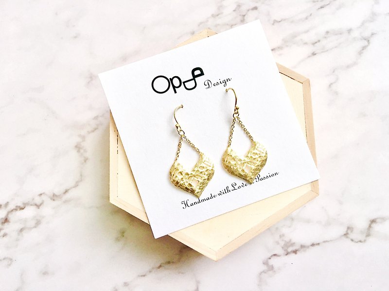 Ops Heart Silver Handmade Elegant  Hook Unique Earrings - Earrings & Clip-ons - Gemstone Gold