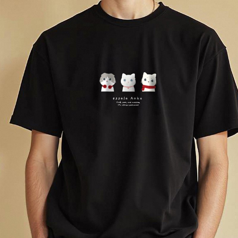 Essala T-Shirt - Anka06 - 男 T 恤 - 棉．麻 黑色