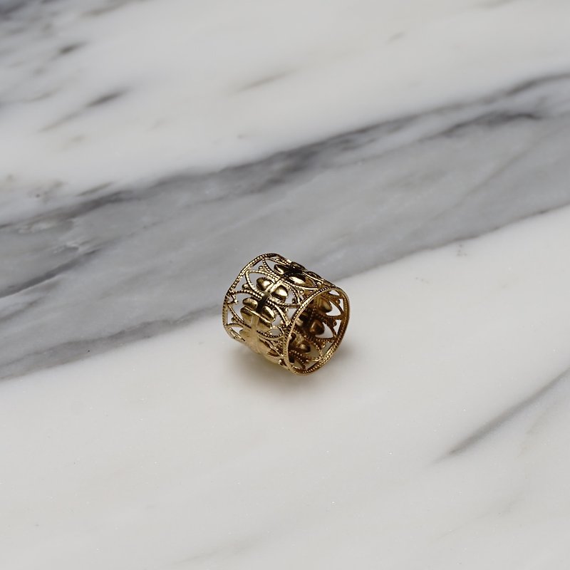 French independent designer Paris workshop craftsman hand-made SCARABÉE ring - แหวนทั่วไป - ทองแดงทองเหลือง สีทอง