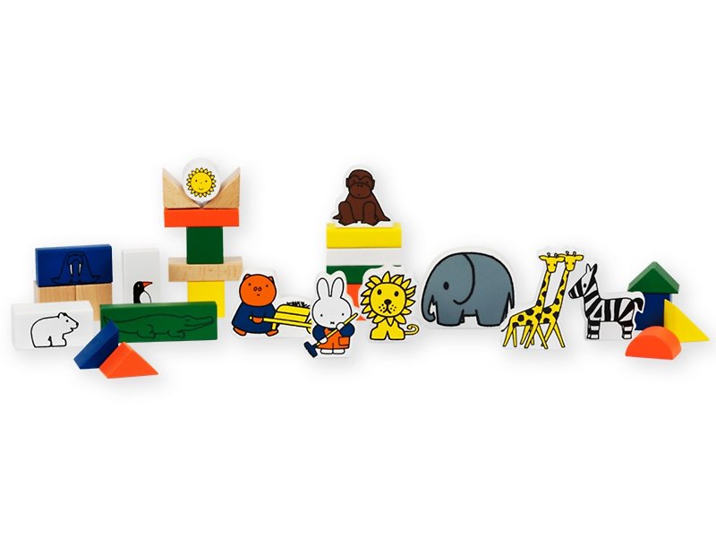 Miffy Wooden Blocks Zoo - ของเล่นเด็ก - ไม้ หลากหลายสี