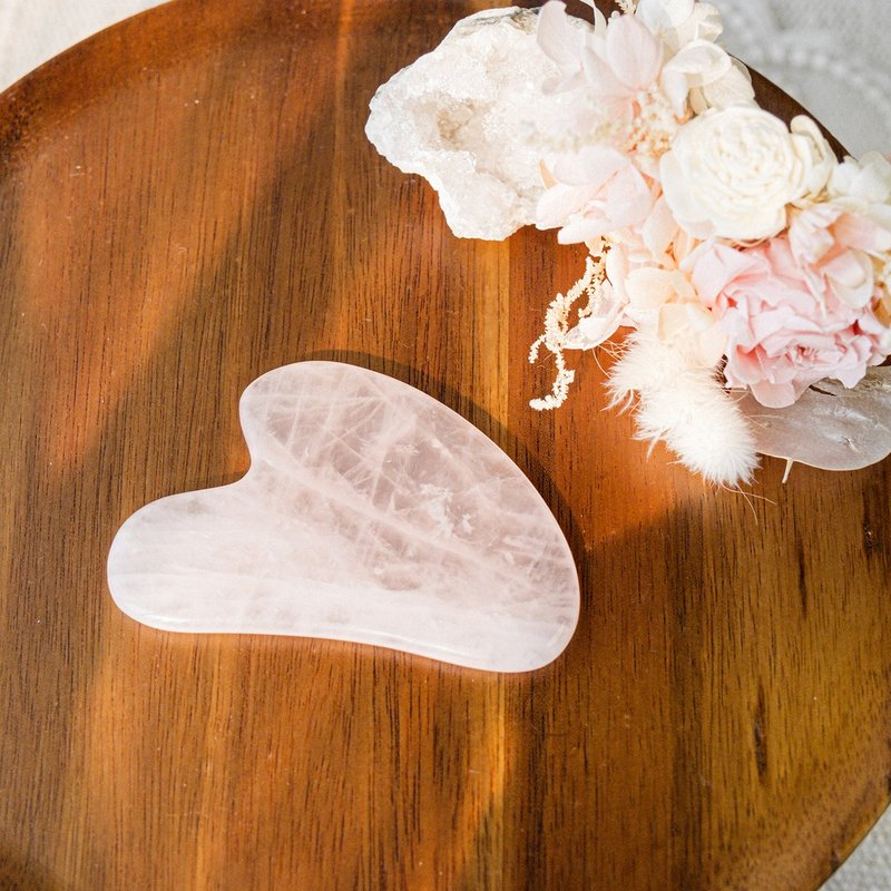 天然粉晶刮痧板。臉部提拉・身體紓壓・加厚版溫潤手感 - 刮痧板/臉部按摩 - 水晶 粉紅色