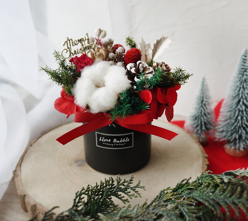 Classic Christmas Pot (Red and Black) - Dried Flowers & Bouquets - Plants & Flowers Red
