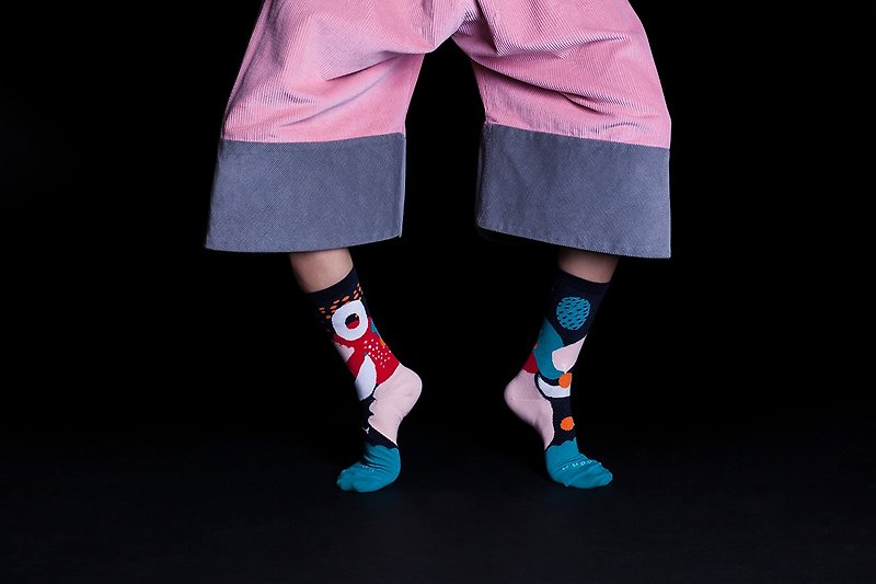 [新] Dear, Buncho系列 Buah/水果季節 熱帶青色 | 短襪 | 男襪 | 女襪 | 色襪 | 幾何圖案襪子 | 設計師襪子 | 原創襪子 | 馬來西亞設計生產 - 襪子 - 棉．麻 紅色