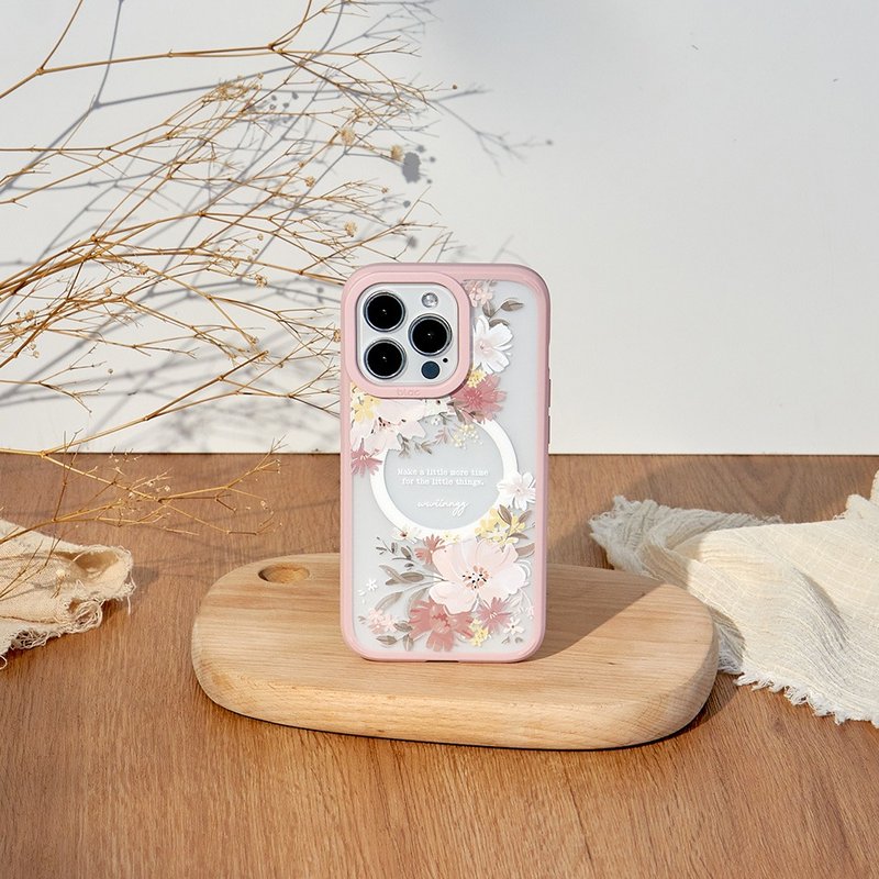 wwiinngg浪漫粉花極光霧透 MagSafe iPhone手機殼 - 手機殼/手機套 - 矽膠 多色