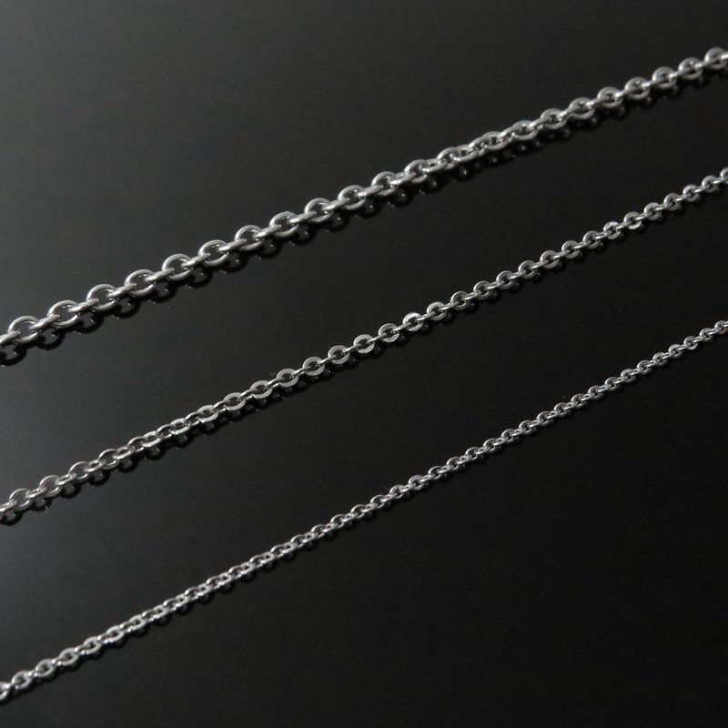 Basic stainless steel chain (single chain) - Necklaces - Other Metals Silver