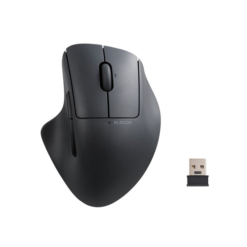 ELECOM Shellpha 靜音雙模人體工學 5 鍵滑鼠-黑 M - 電腦配件 - 其他材質 黑色
