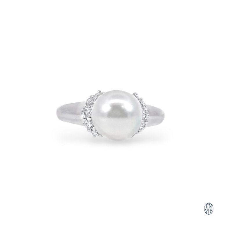 Platinum AKOYA Pearl Diamond Ring Platinum AKOYA Pearl Diamond Ring - แหวนทั่วไป - เครื่องประดับ 