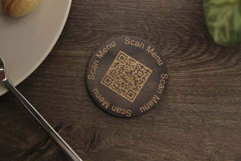 Wooden qr cod sign, QR code menu, QR code menu sign - 其他 - 木頭 