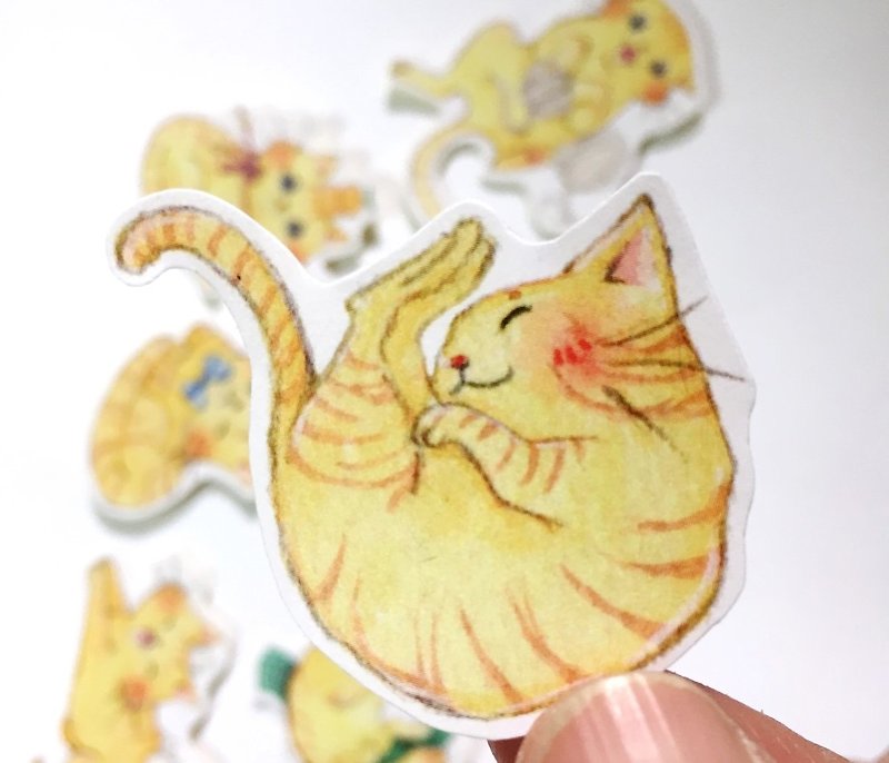 Orange cat vermicelli stickers-a set of six