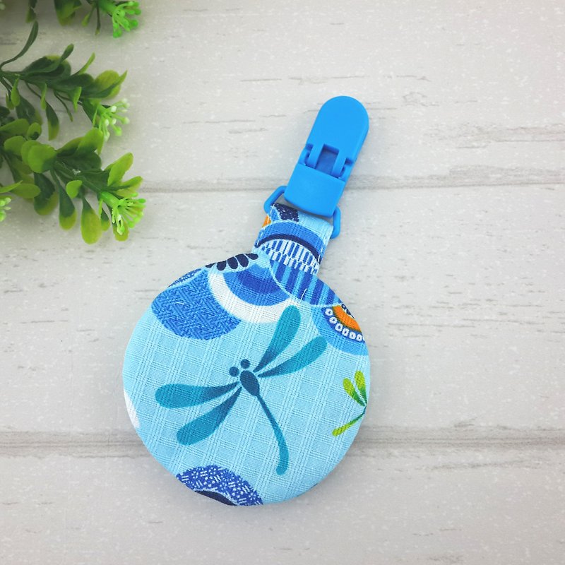 And the wind is blowing. Circular peace symbol bag (can increase 40 embroidered name) - Omamori - Cotton & Hemp Blue
