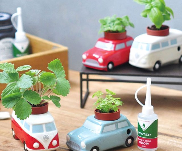 自動車植物車レトロ車水耕栽培ポットセット - ショップ 聖新陶芸