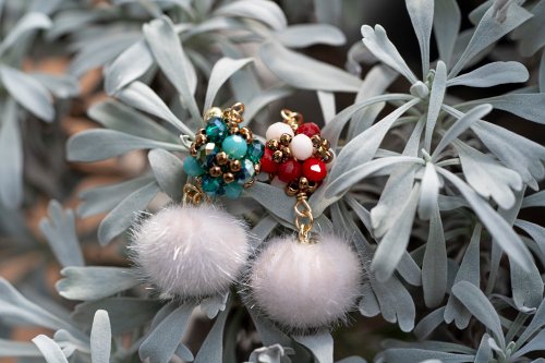 Christmas Pom Pom Studs