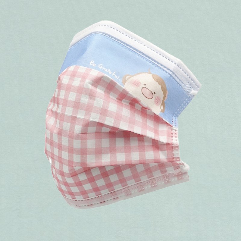 米花兒 X 無藏生醫 Be Grateful 成人三層口罩 5入裝 雙鋼印 - 口罩/口罩收納套 - 其他材質 