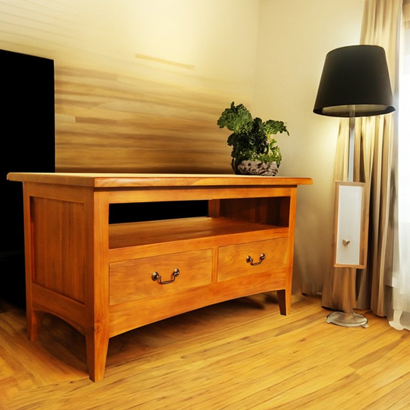 [Jidi City 100% Teak Furniture] RPCO017C Teak Double Drawn Coffee Table Coffee Table Storage - โต๊ะอาหาร - ไม้ สีนำ้ตาล