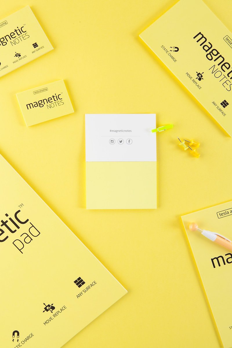 Magnetic Post-it Notes Magnetic Notes M-Size Yellow - สติกเกอร์ - กระดาษ สีเหลือง
