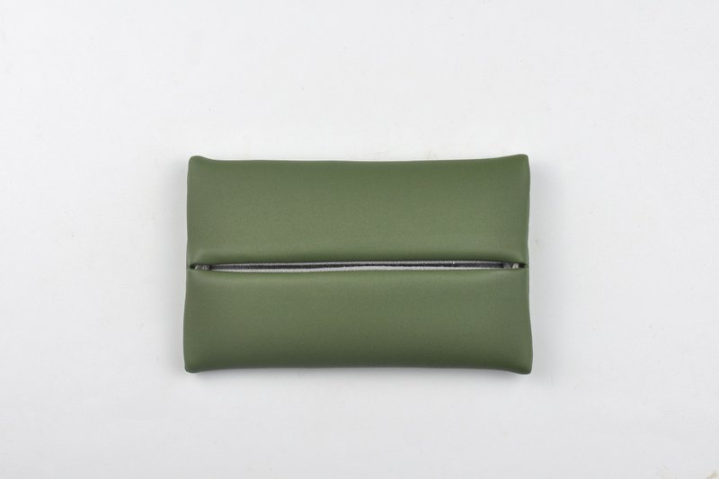 Pocket Tissue Holder for Purse, PU Leather Travel Tissue Holder, Army Green - Toiletry Bags & Pouches - Faux Leather Green