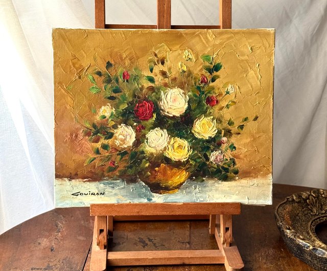 フランスアンティーク 油絵 フランス アンティーク 油彩画 果物の静物