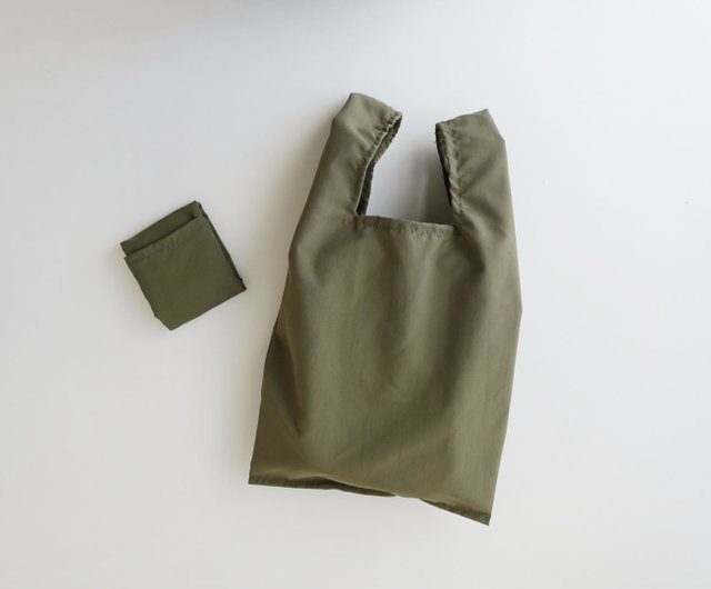 Mini olive green store shopping bag