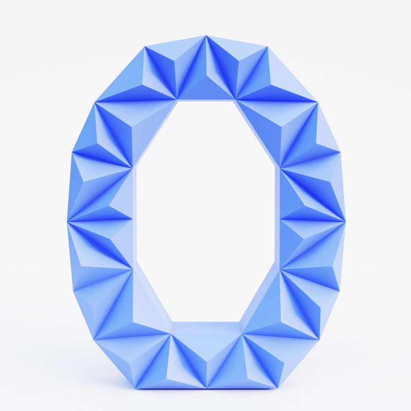 DIY Paper Number Zero 3D Papercraft Printable PDF, height 50 cm - 手工藝教學/工具書 - 其他材質 