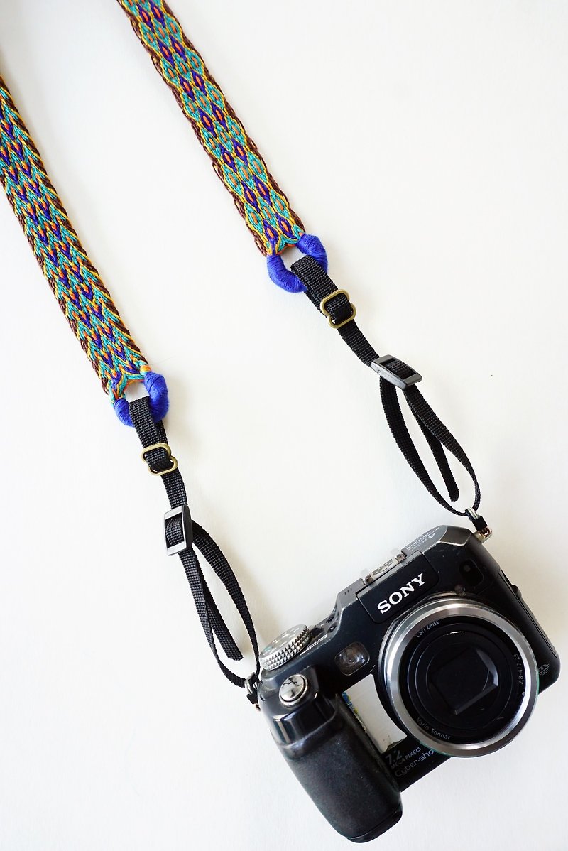 相機背帶 雙邊寬孔 手工梭織織帶 - 相機背帶 - 棉．麻 多色