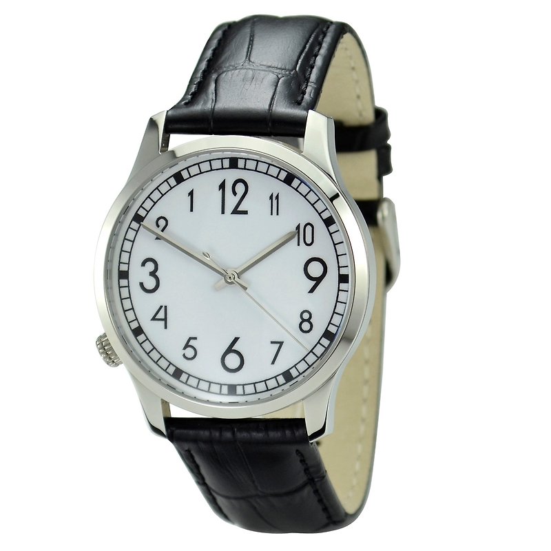 世界中の大型反時計回り時計の送料無料 - 腕時計 ユニセックス - ステンレススチール グレー