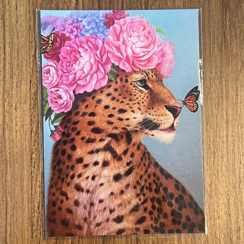 [Sheep Eating Grass Cultural Creation] Leopard Postcard/Painter_Peng Peiqi/Original Painting_Elegance and Elegance - Cards & Postcards - Paper 