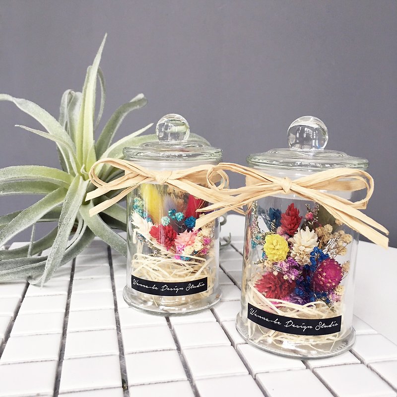 C section Wen Qing dry flower cylindrical bottle a graduation gift bouquet gift back birthday - Dried Flowers & Bouquets - Plants & Flowers Multicolor