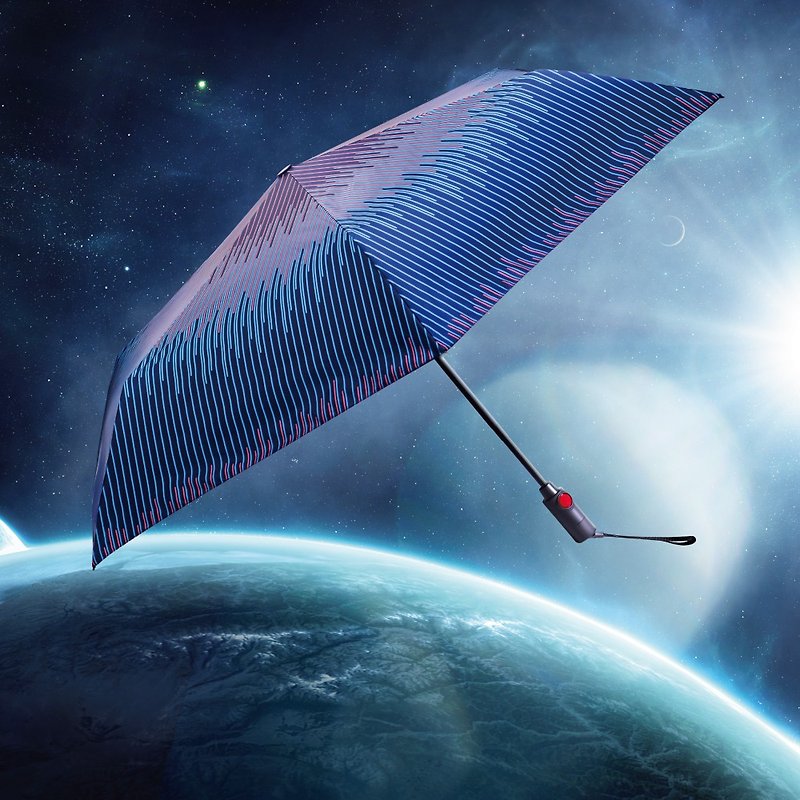 【Knirps German レッド Dot Umbrella】U.200極薄フェザー自動傘-NUNO Stratosphere - 傘・雨具 - ポリエステル ブルー